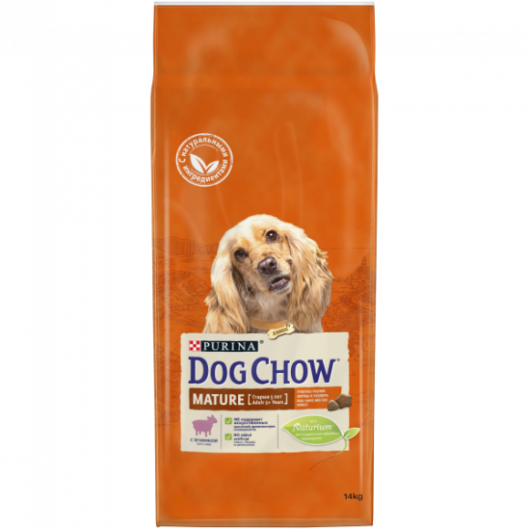 Корм Purina Dog Chow Mature Adult для собак 5+, ягнёнок, пакет, 14 кг