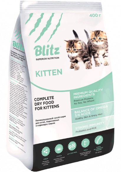 Корм Blitz Sensitive для котят с индейкой 1,8 кг