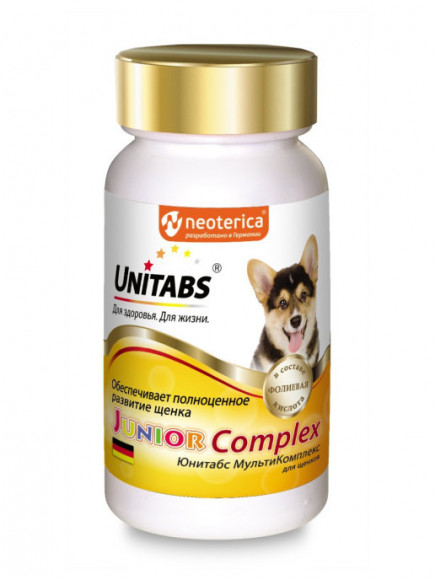 Витаминная добавка Юнитабс для щенков JuniorComplex с В9 100 табл.