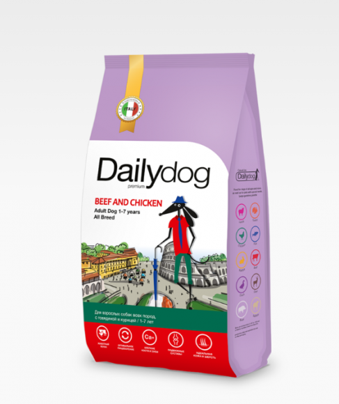 Корм DailyDog Casual line Adult All Breed для взрослых собак всех пород с говядиной и курицей 3кг