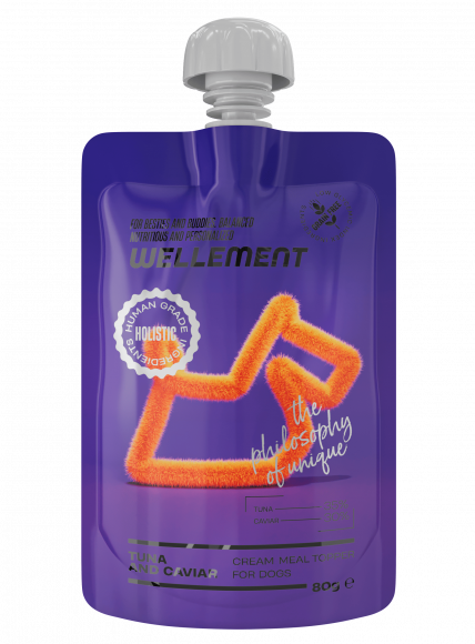 WELLEMENT кремовый топпинг с тунцом и икрой для собак, 80 г