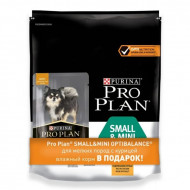 АКЦИЯ!!! Корм Purina Pro Plan для взрослых собак мелких и карликовых пород, курица с рисом, пакет, 700г + 100г пауч в соусе