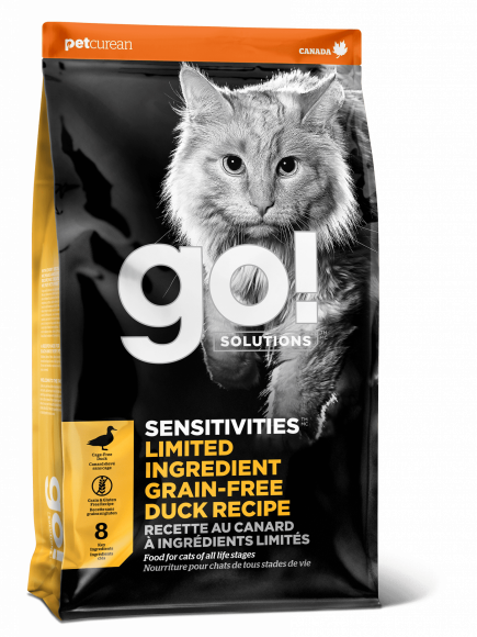 Корм GO! NATURAL Holistic Sensitivities Limited Ingredient Grain Free Duck Recipe беззерновой для котят и кошек со свежей уткой для чувствительного пищеварения 1.4кг