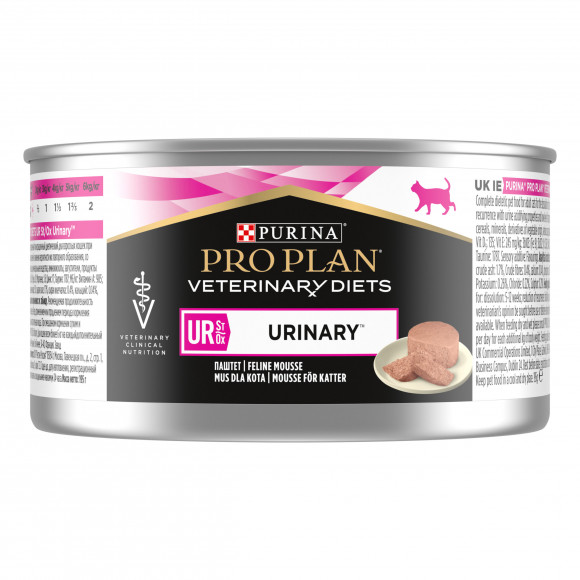 Влажный корм Purina Pro Plan Veterinary Diets UR St/Ox Urinary для взрослых кошек при болезни нижних отделов мочевыводящих путей, с индейкой, 195 г