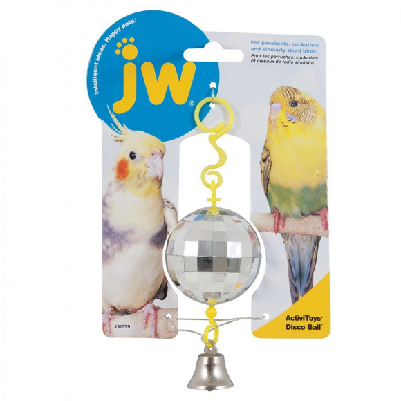 Игрушка для птиц Зеркальный шар с колокольчиком