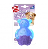 Игрушка GIGWI Мишка с пищалкой, синий, 9см.