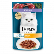 Влажный корм Purina Gourmet Перл для кошек, ягненок, в соусе, 75 г