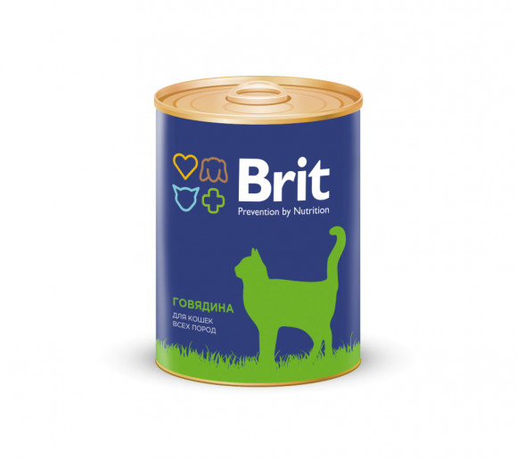Консервы Brit Premium для кошек с говядиной 340гр