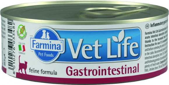 Ветеринарный влажный корм Farmina Vet Life Cat Gastrointestinal для кошек при заболеваниях желудочно-кишечного тракта 85 г