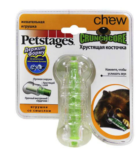 Petstages Игрушка для собак Хрустящая косточка резиновая 10см (малая)