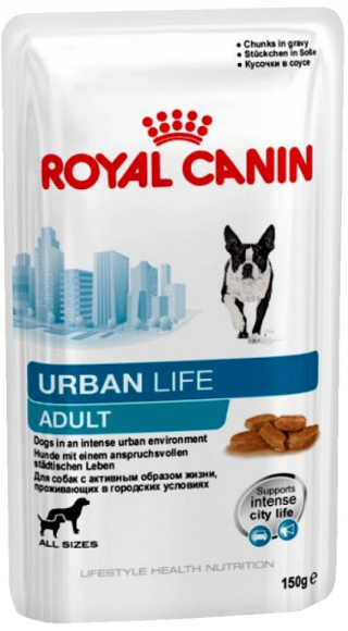 Влажный корм Royal Canin для собак весом до 44кг (с 10/15мес.) Urban Life Adult Wet 150гр