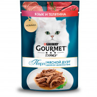 Влажный корм Gourmet Перл Мясной Дуэт для взрослых кошек, со вкусом языка и телятины, нежное филе в соусе, 75 г Влажный корм Gourmet Перл Мясной Дуэт для взрослых кошек, со вкусом языка и телятины, нежное филе в соусе, 75 г