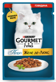 Влажный корм Purina Gourmet Желе делюкс для кошек, говядина 75 г Влажный корм Purina Gourmet Желе делюкс для кошек, говядина 75 г