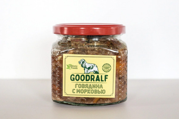 Влажный корм Goodralf премиум для собак (Говядина морковь) 380гр