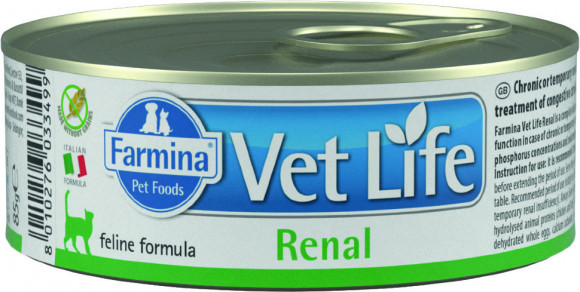 Ветеринарный влажный корм Farmina Vet Life Cat Renal для кошек при почечной недостаточности 85гр