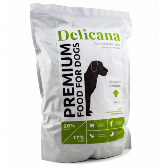 Корм Delicana для собак мелких пород Ягненок 400 г