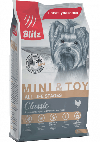 Корм Blitz для собак мелких и миниатюрных пород 2кг