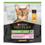 Корм Purina Pro Plan Sterilised DELICATE DIGESTION для взрослых стерилизованных кошек с чувствительным пищеварением с курицей, 400 г