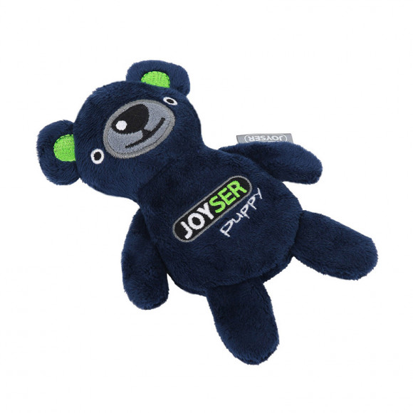 Игрушка GIGWI для собак JOYSER Puppy Мишка со сменной пищалкой S синий, 15 см