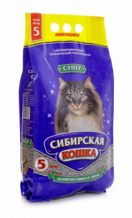 Наполнитель Сибирская Кошка Супер комкующийся 5 л