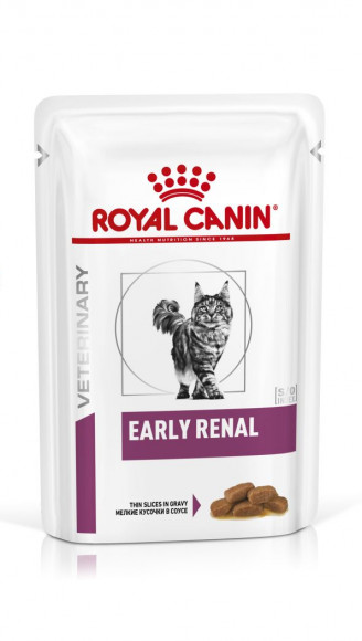 Ветеринарный влажный корм Royal Canin Early Renal для кошек при ранней стадии почечной недостаточности, в соусе 85гр