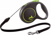 Поводок-рулетка Flexi Black Design ХS 3м, до 8кг трос (зеленый)