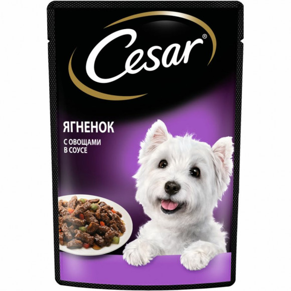 Влажный корм Cesar для собак ягненок с овощами, 85г