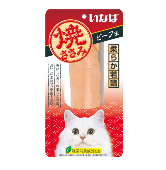 Лакомство INABA Yakisasami филе со вкусом говядины для кошек, 26 г