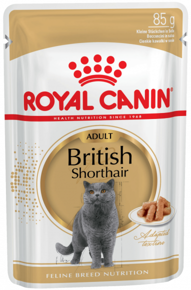 Влажный корм Royal Canin для британских короткошерстных кошек (1-10 лет) British Shorthair 85гр