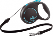 Поводок-рулетка Flexi Black Design ХS 3м, до 8кг трос (синий)