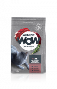 Корм AlphaPet WOW для кошек (говядина и печень) 1,5 кг Корм AlphaPet WOW для кошек (говядина и печень) 1,5 кг