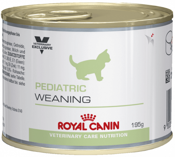 Влажный корм Royal Canin для котят с периода отнятия от матери до 4 месяцев и для кормящих кошек Pediatric Weaning 195гр