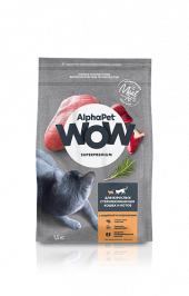 Корм AlphaPet WOW для стерилизованных кошек (индейка и потрошки), 350 г