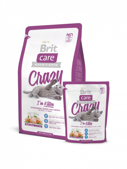 Корм Brit Care Cat Crazy I`m Kitten для котят с курицей 400гр