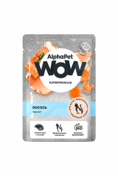 Влажный корм AlphaPet WOW для котят, беременных и кормящих кошек паштет с лососем 85 г