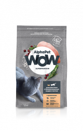 Корм AlphaPet WOW для стерилизованных кошек (цыпленок), 350 г