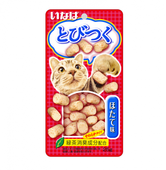 Лакомство для кошек INABA Tobitsuku Снеки со вкусом морского гребешка 25г