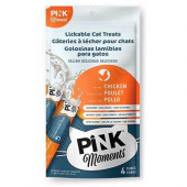 Лакомство PINK MOMENTS пюре из филе курицы с тунцом для кошек и котят, 4 шт по 15 г Лакомство PINK MOMENTS пюре из филе курицы с тунцом для кошек и котят, 4 шт по 15 г