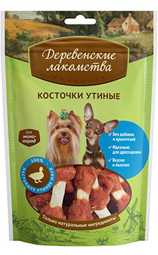Деревенские лакомства для собак мини-пород Косточки утиные 55 г