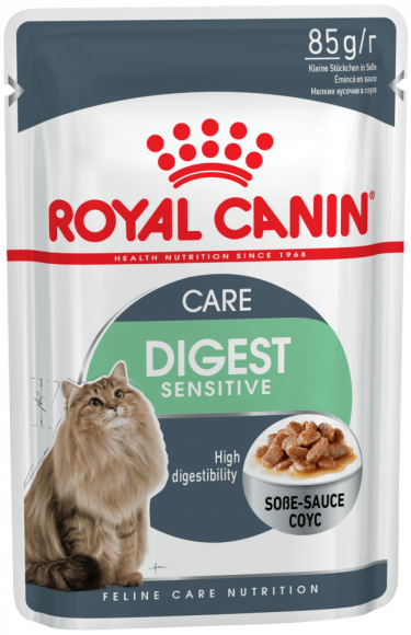 Влажный корм Royal Canin для кошек с чувствительным пищеварением в соусе Digest Sensitive 85гр
