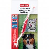 Beaphar Двойная зубная щетка Toothbrush для всех пород собак и кошек