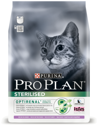 Корм Pro Plan для кастрированных/стерилизованных кошек Индейка 1,5кг