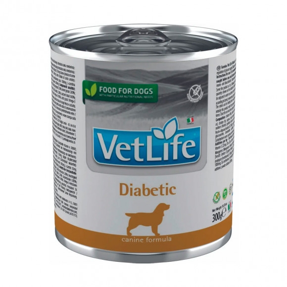Ветеринарный влажный корм Farmina Vet Life Dog Diabetic Паштет диета для собак при диабете, 300г