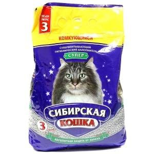 Уценка!!! Наполнитель Сибирская Кошка Супер комкующийся 3л (брак упаковки)