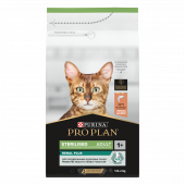Корм Purina Pro Plan Sterilised RENAL PLUS для взрослых стерилизованных кошек для поддержания здоровья почек с лососем, 1,5 кг