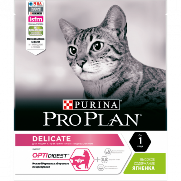 Корм Purina Pro Plan DELICATE DIGESTION для кошек для чувствительного пищеварения с ягненком 400 г