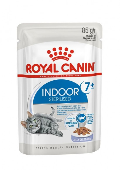 Влажный корм Royal Canin для стерилизованных кошек старше 7 лет Indoor Sterilised 7+ (желе) 85гр