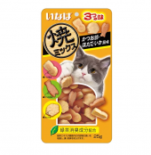 Лакомство для кошек INABA Yakimiksu Снеки со вкусом кацуобуси, морского гребешка и кальмара 25г