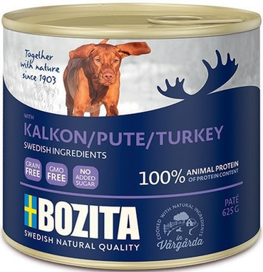 Консервы BOZITA для собак Мясной паштет с индейкой 625гр