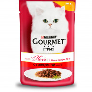 Влажный корм Purina Gourmet Мон Петит для кошек, с говядиной в соусе, Пауч, 50 г Влажный корм Purina Gourmet Мон Петит для кошек, с говядиной в соусе, Пауч, 50 г